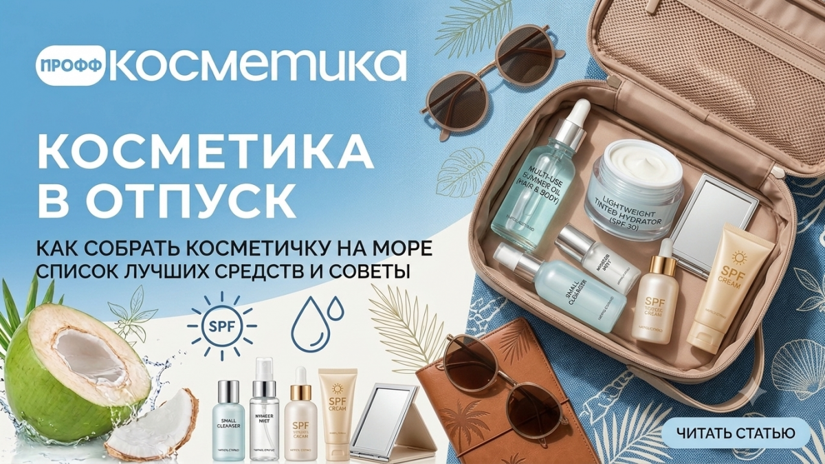 Какую косметику взять в отпуск, как собрать косметичку на море